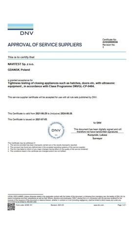 DNVGL Tightness testing